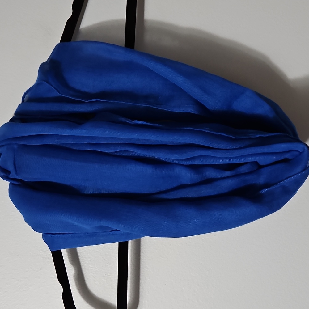 Infinity Solid Blue Scarf 19.5x33.5 Neck Shoulder Wrap